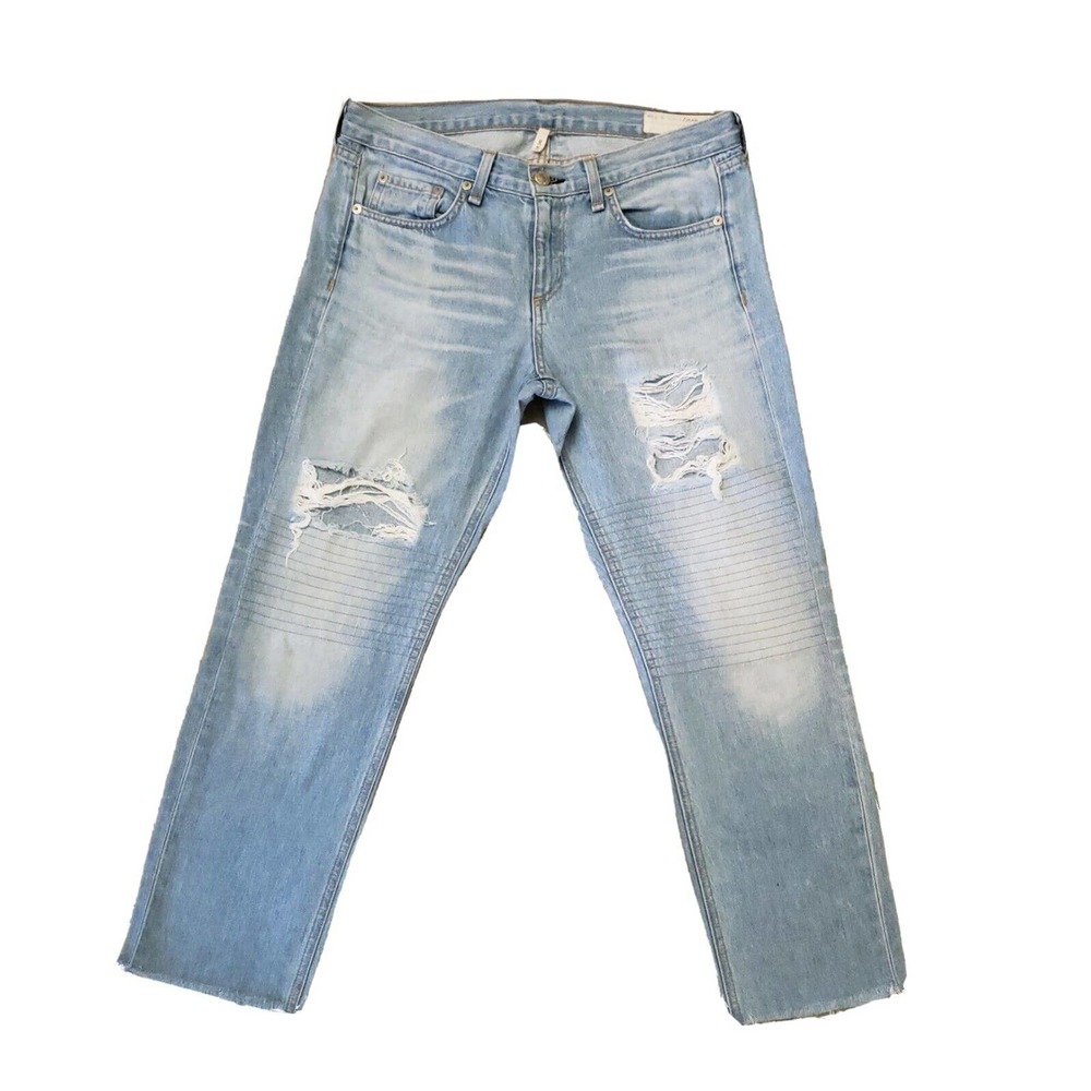 Rag & Bone The Dre Jean Denim Distressed Frayed Hems In Convoy Size 28(30×25) - Picture 6 of 7